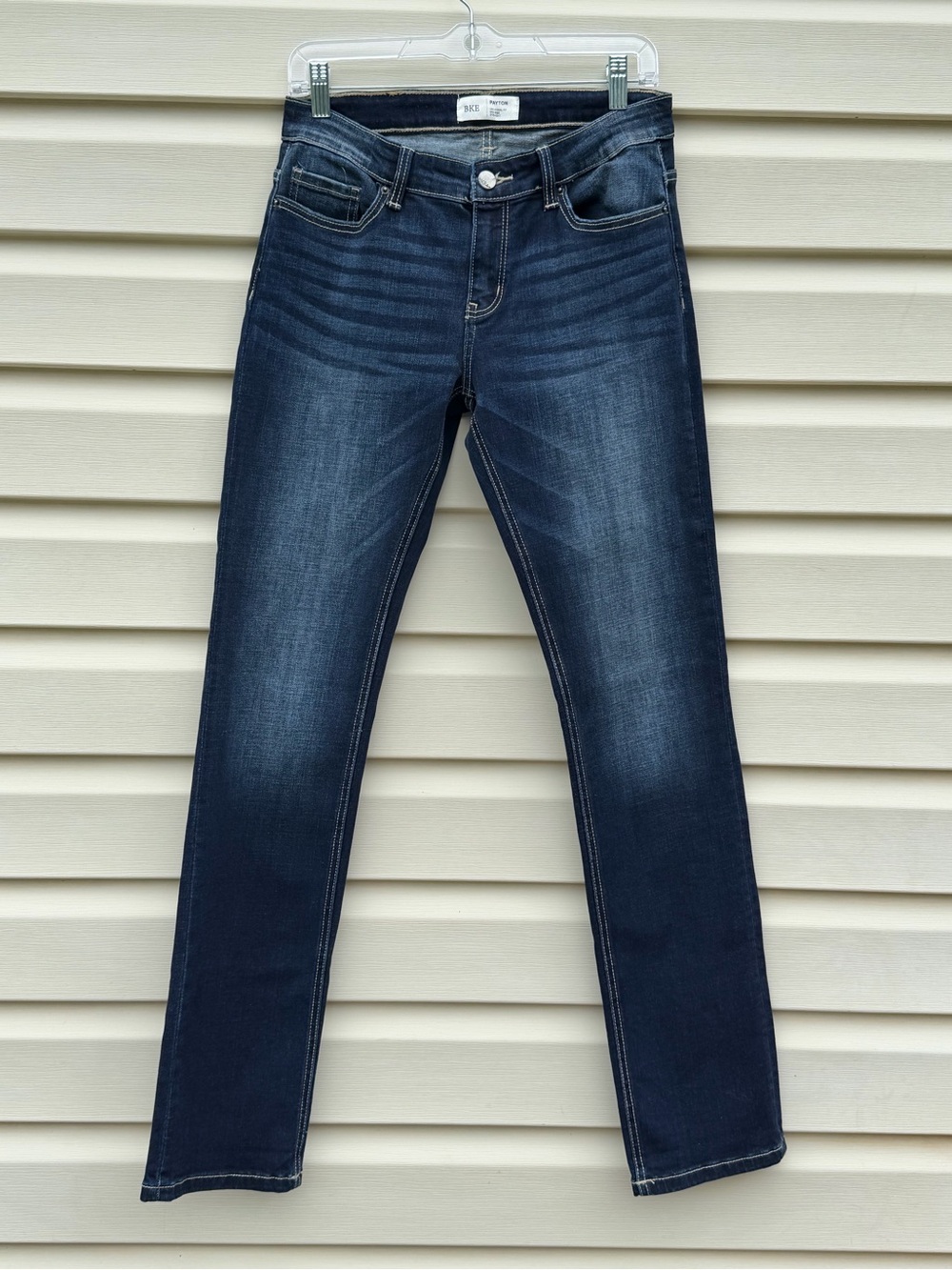 BKE Payton Straight Jeans Women’s 27x32 Dark Wash Mid Rise Stretch Denim - Picture 2 of 10